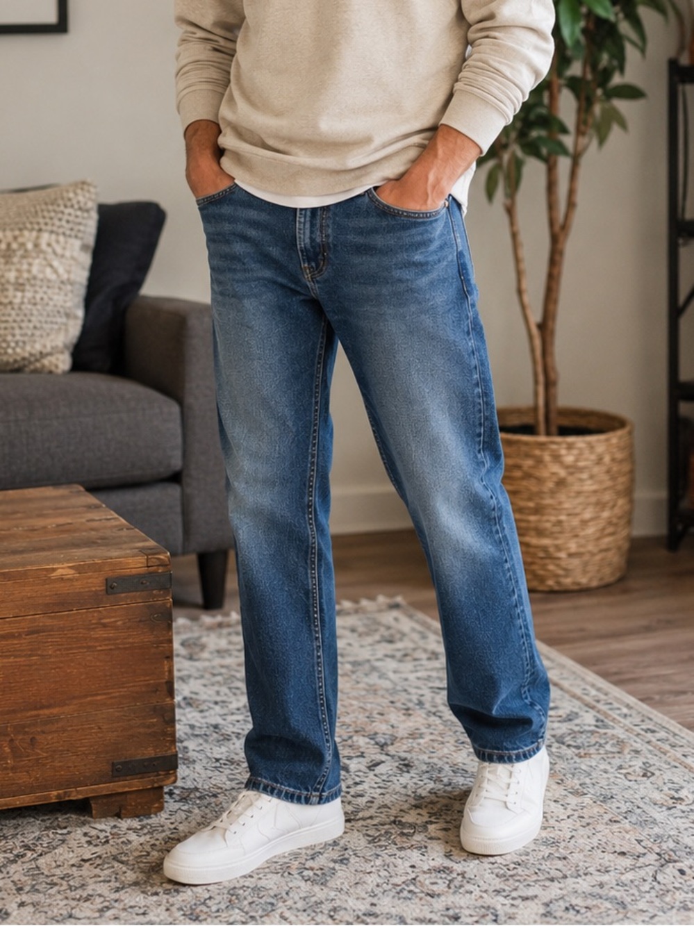Urban Star Jeans 32x30 Vintage Wash Straight Leg Denim Y2K Casual Essential